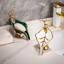 Porta Sabonete Para Banheiro Estilo Nórdico Em Cerâmica Com Drenagem Automática