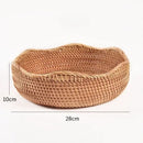 Bandeja Em Vime Redonda Decorativa Rattan