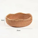 Bandeja Em Vime Redonda Decorativa Rattan