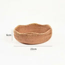 Bandeja Em Vime Redonda Decorativa Rattan