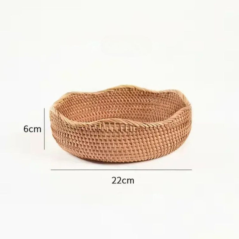 Bandeja Em Vime Redonda Decorativa Rattan