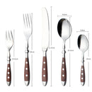 Conjunto Talheres Aço Inoxidável Clássicos Com Cabo Em Madeira