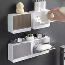 Saboneteira Dupla Suporte Parede Porta Sabonete Fixação com Adesivo