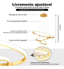 Lustre Pendente Circular Triplo em LED