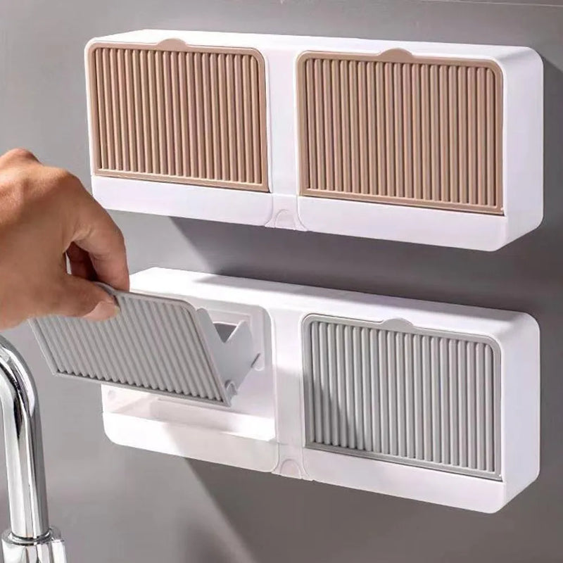 Saboneteira Dupla Suporte Parede Porta Sabonete Fixação com Adesivo