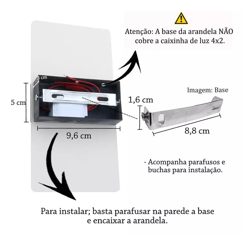 Arandela De Parede Transparente Com Sensor De Movimento