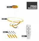 Lustre Pendente Circular Triplo em LED