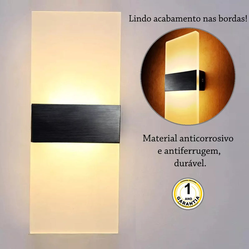 Arandela De Parede Transparente Com Sensor De Movimento