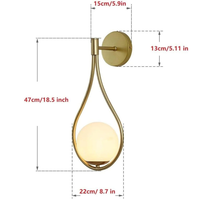Arandela Dourada Parede Interna Lauren