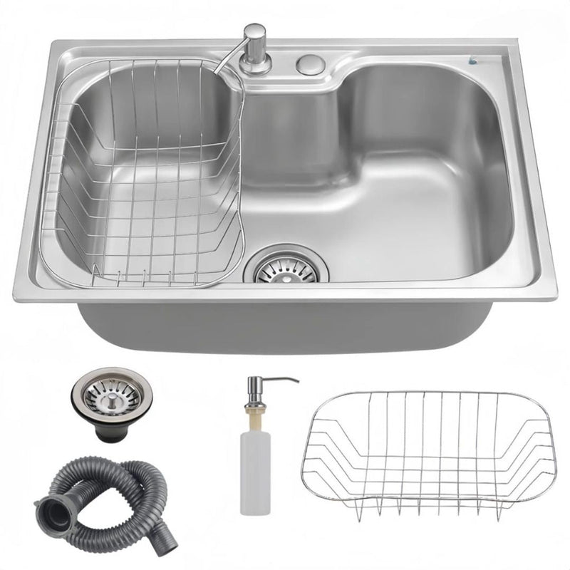 Cuba Pia Cozinha Gourmet 60x42cm Aço Inox 304 Luxo Prata Escovado