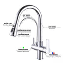 Torneira Para Cozinha Gourmet Monocomando Dupla Função Filtro Jato Extensível