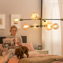 Lustre Pendente Barroco Preto e Dourado