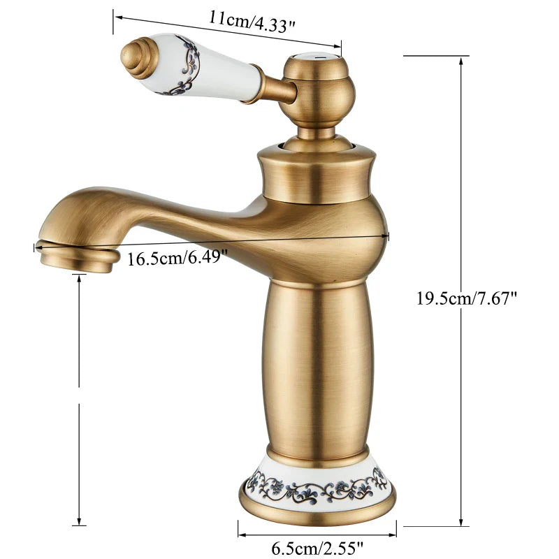Torneira Monocomando Para Banheiro Modelo Antique Bica Baixa