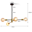 Lustre Pendente Barroco Preto e Dourado