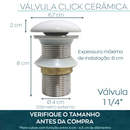 Válvula Click Cerâmica Cuba Banheiro