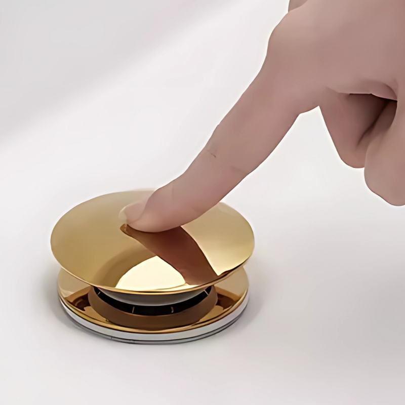 Válvula Click De Inox P/ Cuba Pia de Banheiro Lavatório Dourada Gold de 4cm