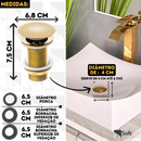 Válvula Click De Inox P/ Cuba Pia de Banheiro Lavatório Dourada Gold de 4cm