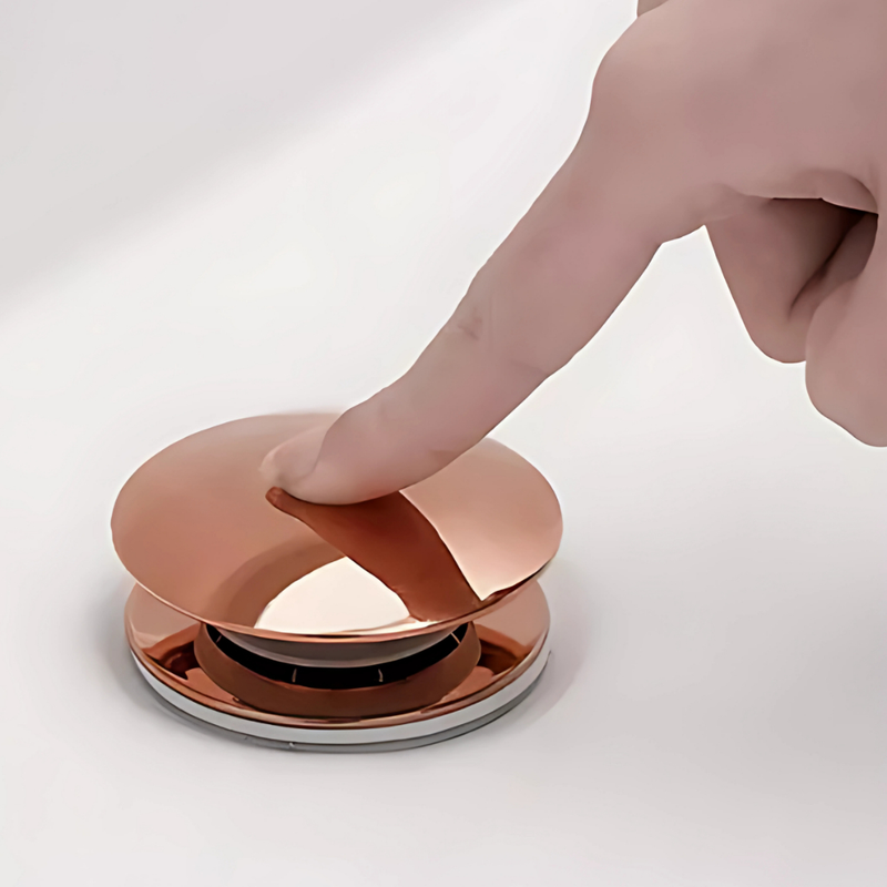 Válvula Click De Inox P/ Cuba Pia de Banheiro Lavatório Rose Gold de 4cm