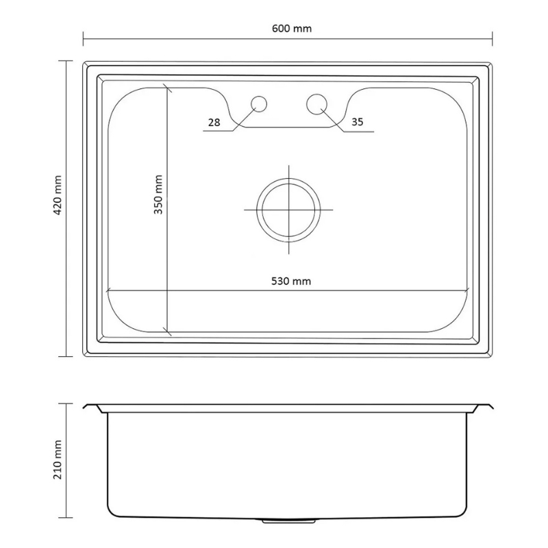Cuba Pia Cozinha Gourmet 60x42cm Aço Inox 304 Luxo Prata Escovado
