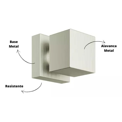 2 Acabamento Aço Escovado Quadrado Luxo Registro 1/2, 3/4 Pressão e Gaveta Padrão Deca 100% Metal