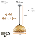Lustre Luminaria Pendente Fibra Natural Artesanal Decorativo Bivolt