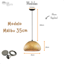 Lustre Luminaria Pendente Fibra Natural Artesanal Decorativo Bivolt