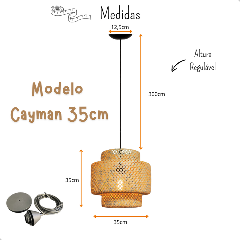 Lustre Luminaria Pendente Fibra Natural Artesanal Decorativo Bivolt