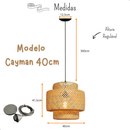 Lustre Luminaria Pendente Fibra Natural Artesanal Decorativo Bivolt