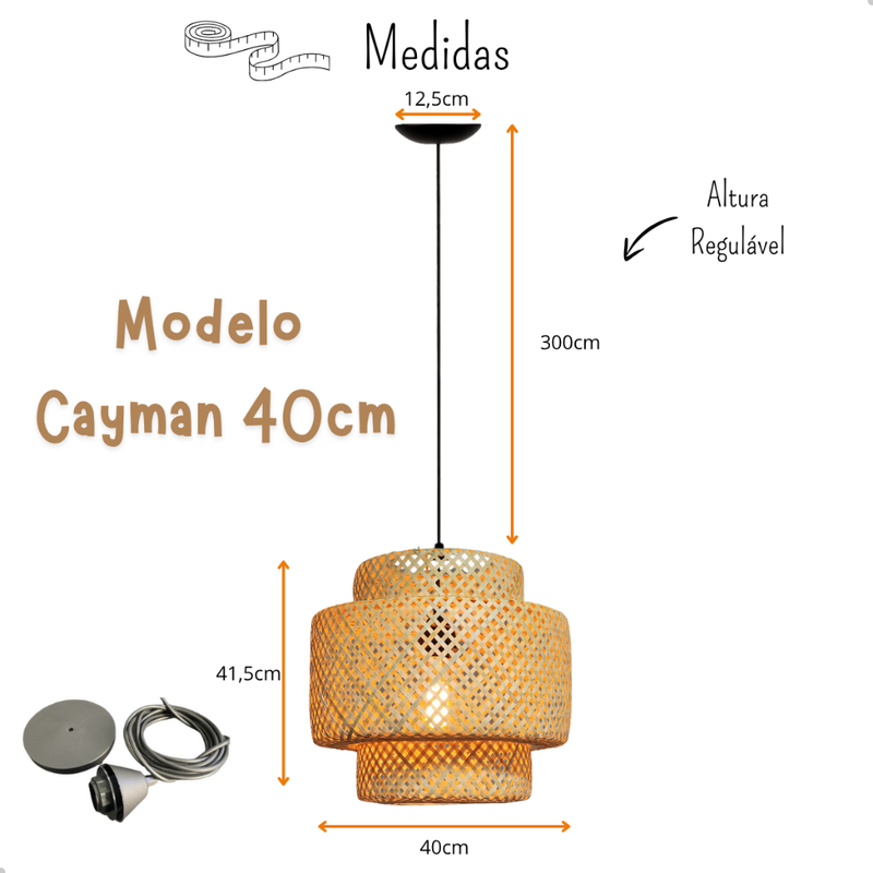 Lustre Luminaria Pendente Fibra Natural Artesanal Decorativo Bivolt