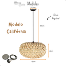 Lustre Luminaria Pendente Fibra Natural Artesanal Decorativo Bivolt