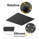 Kit Ducha Chuveiro 20×20cm Inox 304 Com Acabamentos Registros Preto/Cromado Para Chuveiro Banheiro