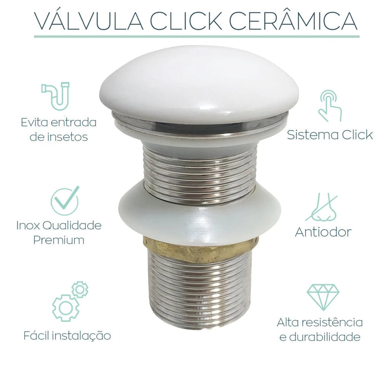 Válvula Click Cerâmica Cuba Banheiro