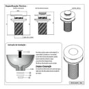 Válvula Click Up Inteligente Pia Cuba 7/8 Lavatório Banheiro E311 Preta