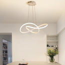 Lustre Circular Pendente Moderno Duplo em LED
