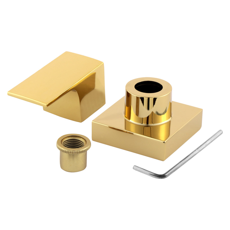 Acabamento Registro Alavanca Quadrado Dourado Brilhante Padrão Deca