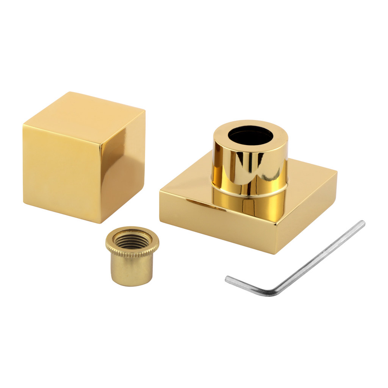 Acabamento Quadrado Registro Dourado Brilhante Padrão Deca